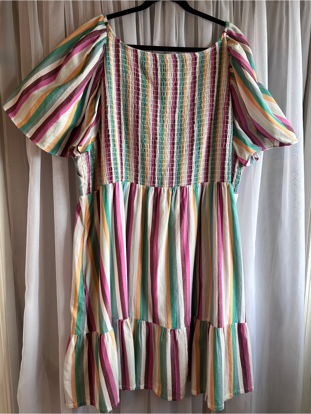Ava & Viv Cotton Striped colorful Smocked Sundress with Pockets size 4X - Picture 8 of 10